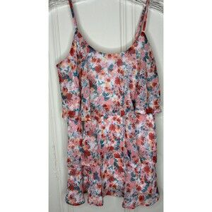 Candie's floral tiered ruffle cami tank top junior sz S‎ flowy festival coquette